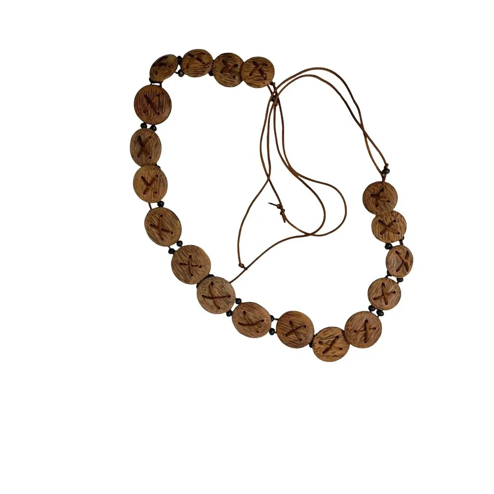 Coconut concho discs belt brown boho western artsy